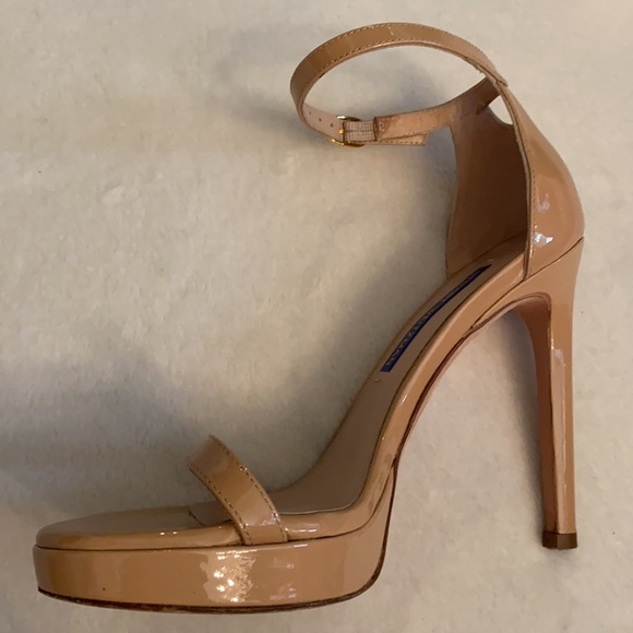 Stuart Weitzman | Patent Leather Ankle Strap Platform Heel Sandal ZW62912 (4.5) - Picture 8 of 16